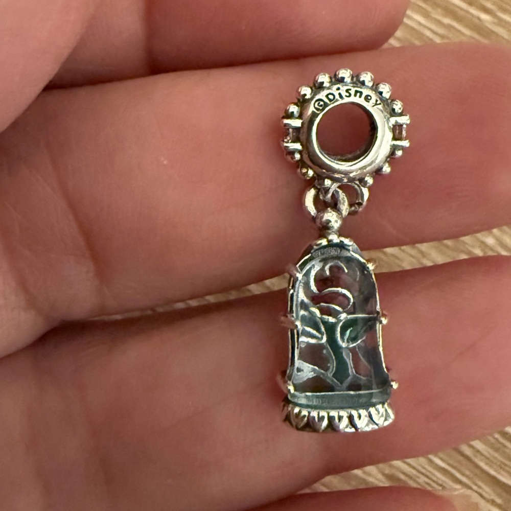 Disney Silver Enchanted Rose Necklace
